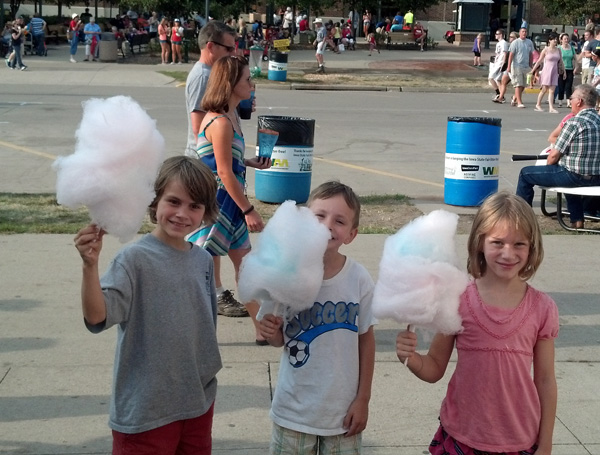 Andrew, Elliot, and Mari, with their Cotton Candy