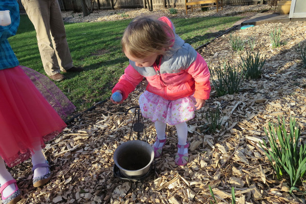 Lucia Hunting for Eggs