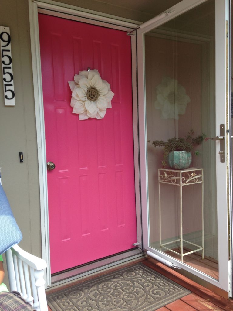 Updated front door - what a color!